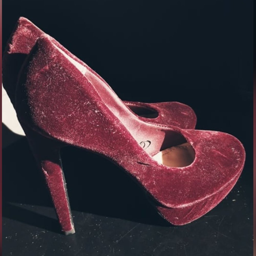 Red Velvet 5-Inch Platform Heels
